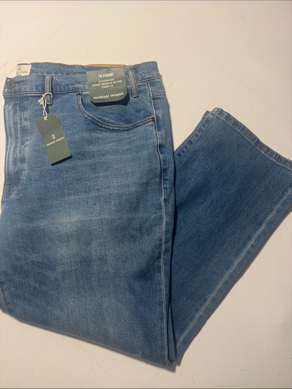 Straight Fit Jeans Mens 50 30 Mutual Weave